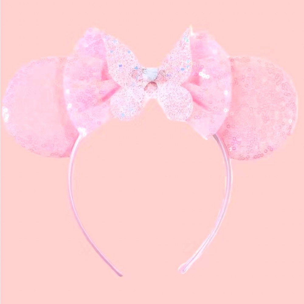 Pink Butterfly Sequin Mickey Ears